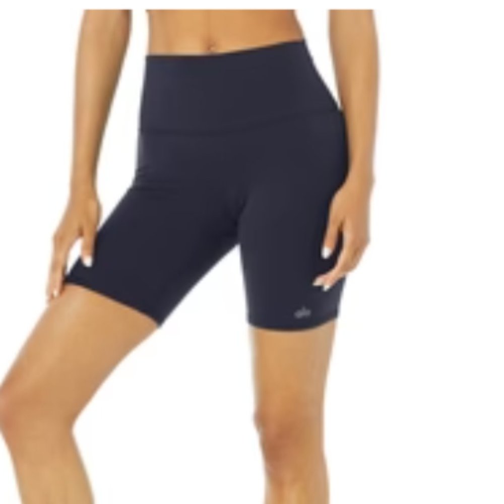 ALO 7" High-Waist Biker Short Navy Blue